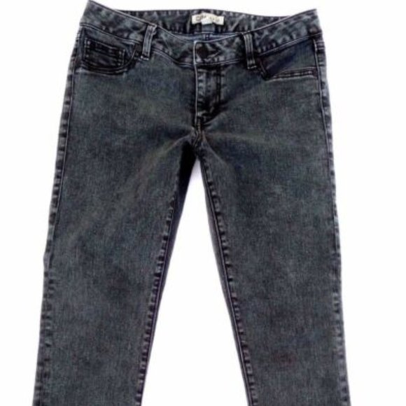 Cabi Jean Slim Skinny Gray Acid Faux Front  Pkts 4 - Picture 1 of 7